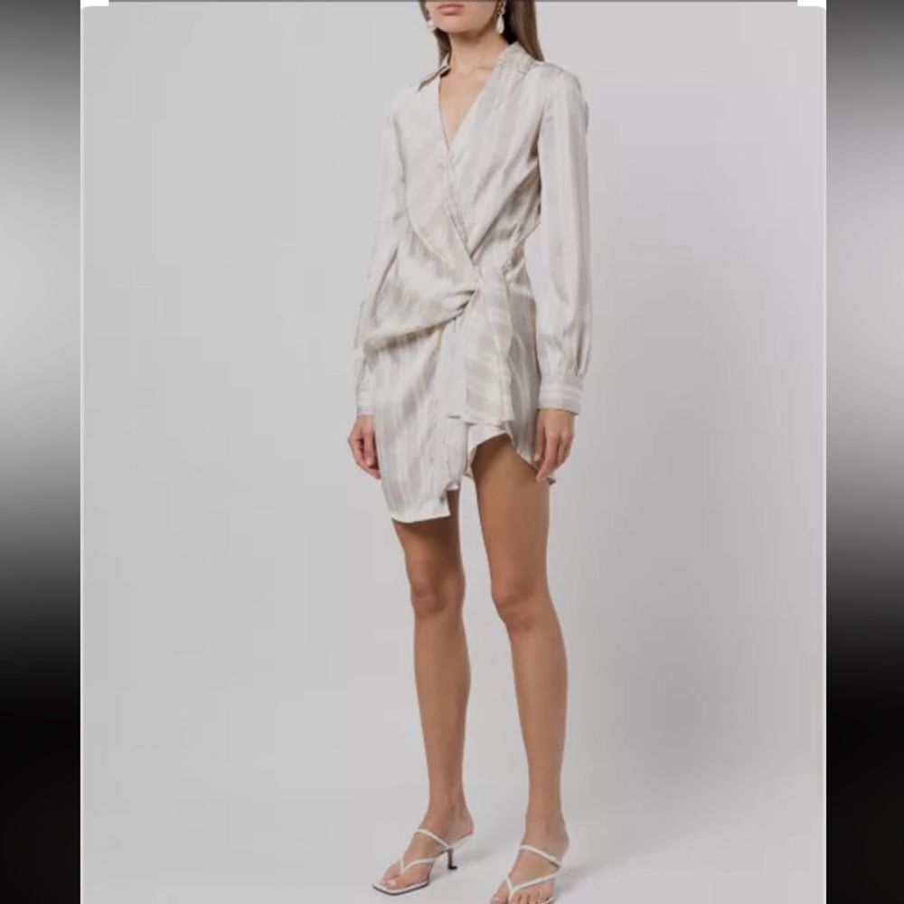 Jonathan Simkhai Cream Striped Mini Dress